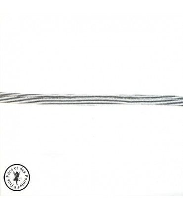 Passepoil à rayure - Noir/Blanc  - 3 mm