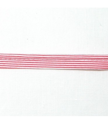 Passepoil à rayures - Rouge/Blanc  - 3 mm