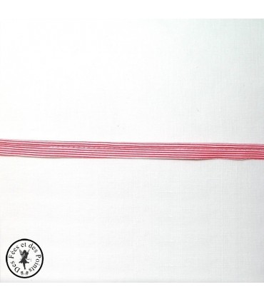Passepoil à rayures - Rouge/Blanc  - 3 mm