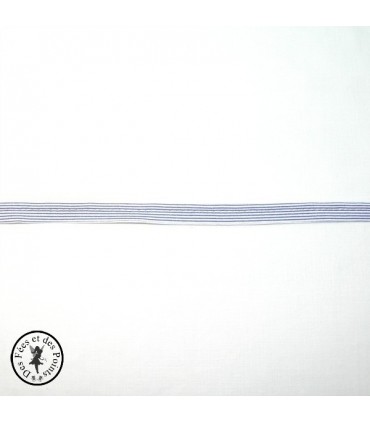 Passepoil à rayures - Bleu/Blanc  - 3 mm