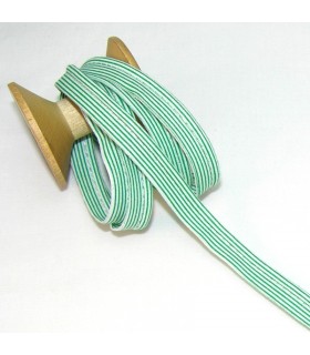 Passepoil à rayures - Vert/Blanc  - 3 mm