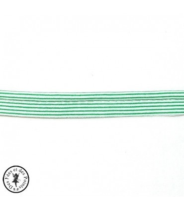 Passepoil à rayures - Vert/Blanc  - 3 mm