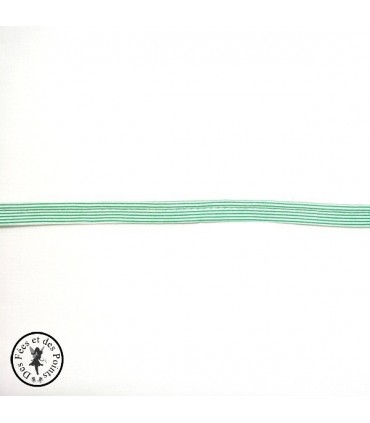 Passepoil à rayures - Vert/Blanc  - 3 mm