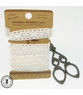 Dentelle "N° 2" sur cartonnette - Ecru - 2 cm