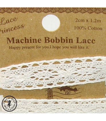 Dentelle "N° 2" sur cartonnette - Ecru - 2 cm