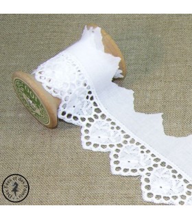 Broderie anglaise "Coeurs" - Blanc - 5  cm