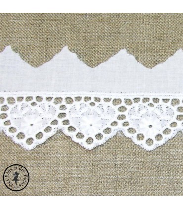 Broderie anglaise "Coeurs" - Blanc - 5  cm