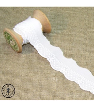 Broderie anglaise "Flocons" - Blanc - 5  cm