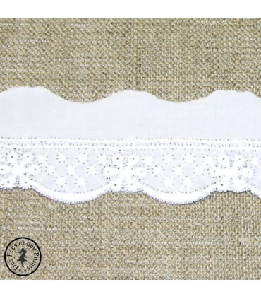 Broderie anglaise "Flocons" - Blanc - 5  cm