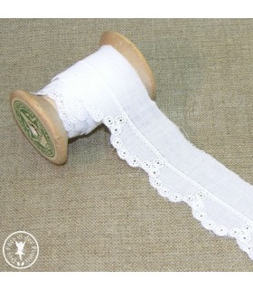 Broderie anglaise "Petits ronds" - Blanc - 3  cm