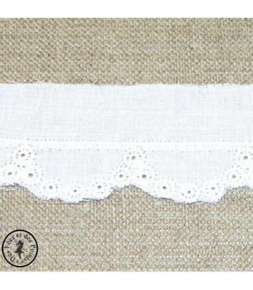 Broderie anglaise "Petits ronds" - Blanc - 3  cm