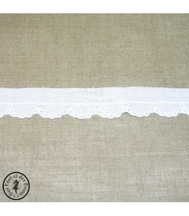 Broderie anglaise "Petits ronds" - Blanc - 3  cm