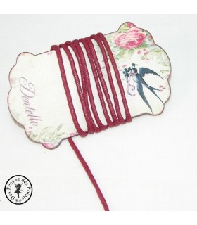 Cordon ciré aspect cuir - 2 mm - Rouge framboise