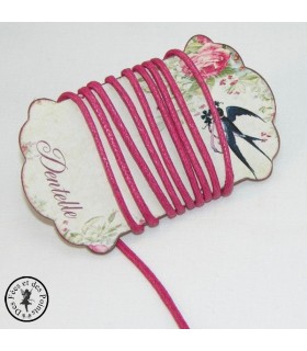 Cordon ciré aspect cuir - 2 mm - Rose vif