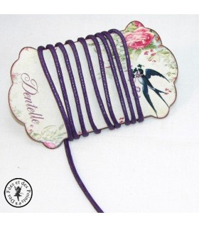 Cordon ciré aspect cuir - 2 mm - Mauve