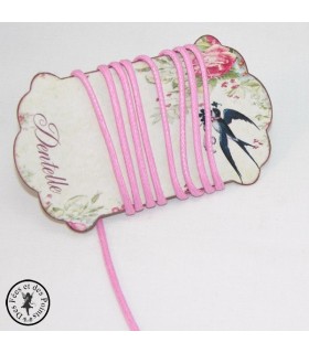 Cordon ciré aspect cuir - 2 mm - Rose barbie