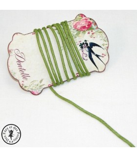 Cordon ciré aspect cuir - 2 mm - Vert anis