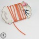 Cordon ciré aspect cuir - 2 mm - Orange