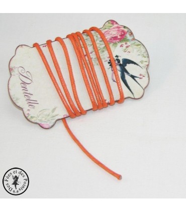 Cordon ciré aspect cuir - 2 mm - Orange
