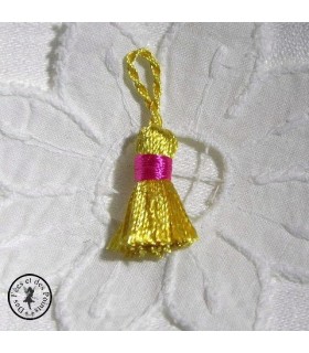 Mini pompon - Jaune / Rose