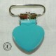 Pince métallique coeur- Turquoise