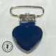 Pince métallique coeur - Bleu nuit