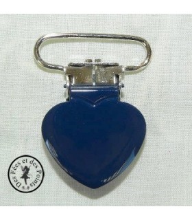 Pince métallique coeur - Bleu nuit