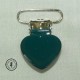 Pince métallique coeur - Vert pétrole