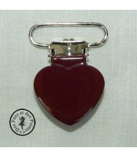 Pince métallique coeur - Brune