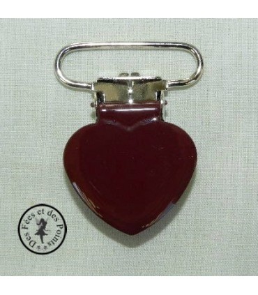 Pince métallique coeur - Brune