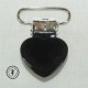 Pince métallique coeur - Noire