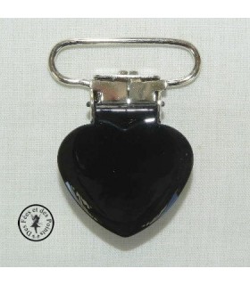 Pince métallique coeur - Noire