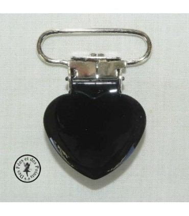 Pince métallique coeur - Noire