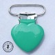 Pince métallique coeur - Verte 