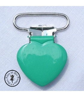 Pince métallique coeur - Verte 