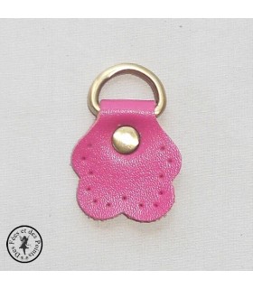 Anneau D - Cuir "Fleur" - Rose