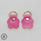 Anneau D - Cuir "Fleur" - Rose