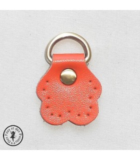 Anneau D - Cuir "Fleur" - Orange
