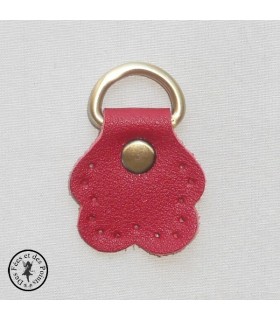 Anneau D - Cuir "Fleur" - Rouge