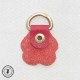 Anneau D - Cuir "Fleur" - Rouge