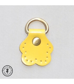Anneau D - Cuir "Fleur" - Jaune