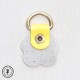 Anneau D - Cuir "Fleur" - Jaune