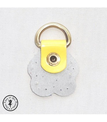 Anneau D - Cuir "Fleur" - Jaune