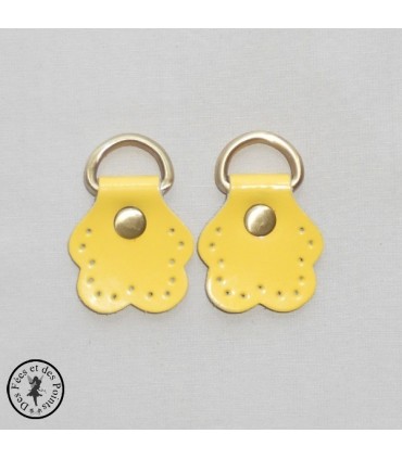 Anneau D - Cuir "Fleur" - Jaune