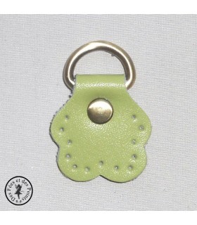 Anneau D - Cuir "Fleur" - Vert anis