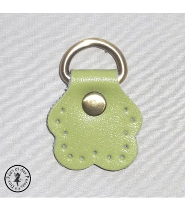 Anneau D - Cuir "Fleur" - Vert anis