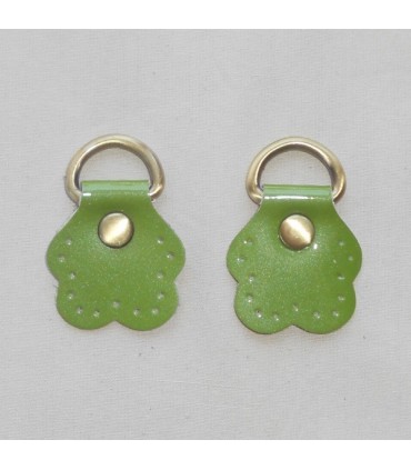 Anneau D - Cuir "Fleur" - Vert