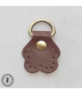 Anneau D - Cuir "Fleur" - Brun