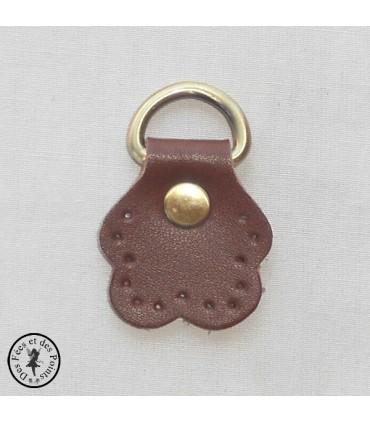 Anneau D - Cuir "Fleur" - Brun