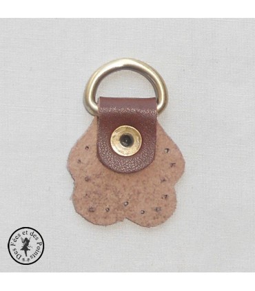 Anneau D - Cuir "Fleur" - Brun